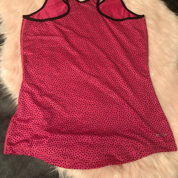 Nike Pro Drifit Pink Polka Dot Racerback Tank Top - Picture 7 of 8